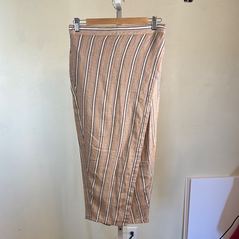 Prana Striped 100% Cotton Wrapped Skirt